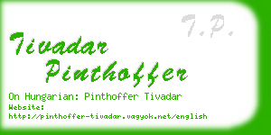 tivadar pinthoffer business card